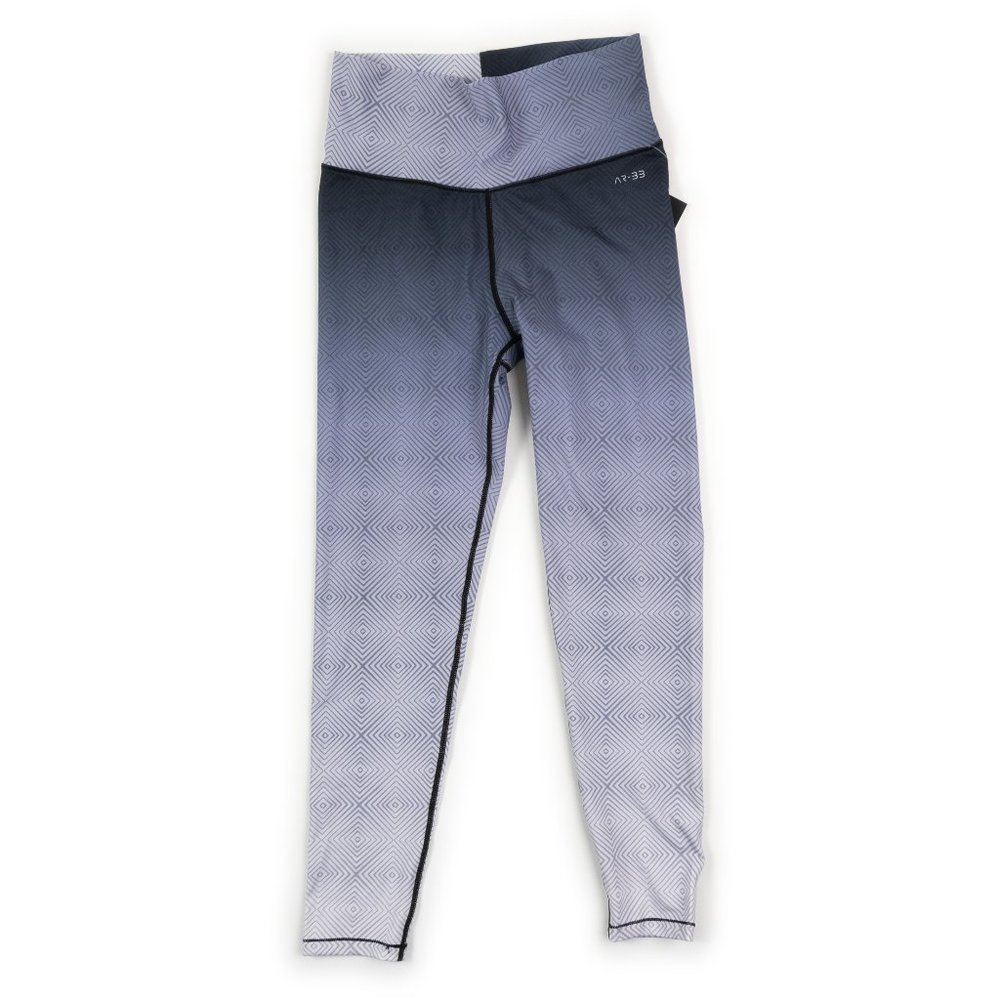 NEW AR-33 Alpha High Waist athletic yoga legging in black grey ombre
